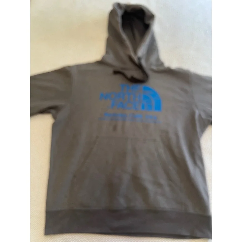 The North Face Mens Hoodie Gray Blue Berkeley Calif Graphic Pullover Large